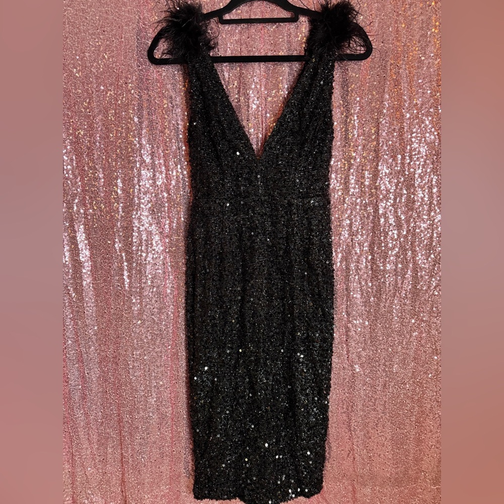 Elegant Black Sequin Dress